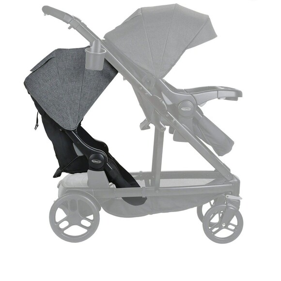 Graco Uno2Duo Stroller Second Seat, Ellington Fashion, Grey New - Picture 2 of 5